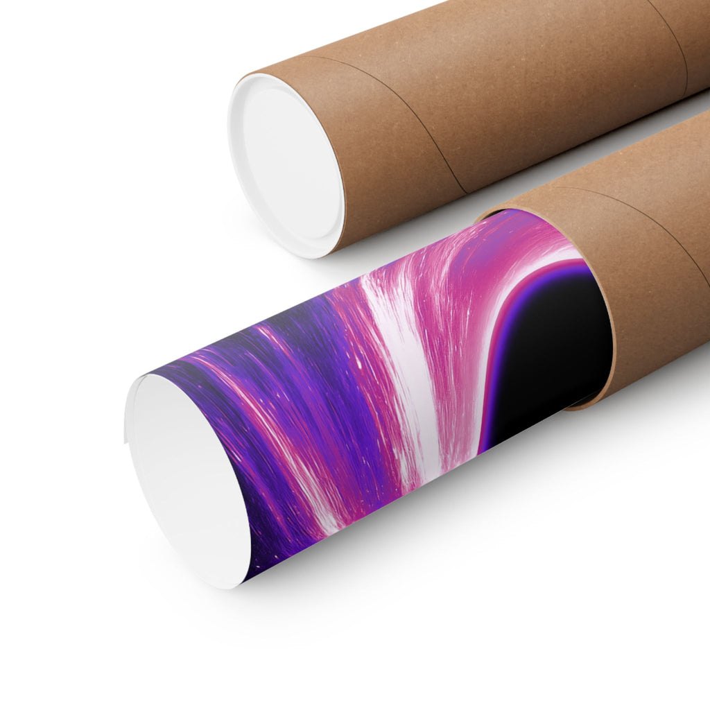 Purple Pink Wormhole Poster Print - Cosmic Vortex Art