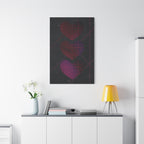 Three Hearts Level One Retro Gamer Canvas Art | Minimalist 8-Bit Pixel Love Wall Decor