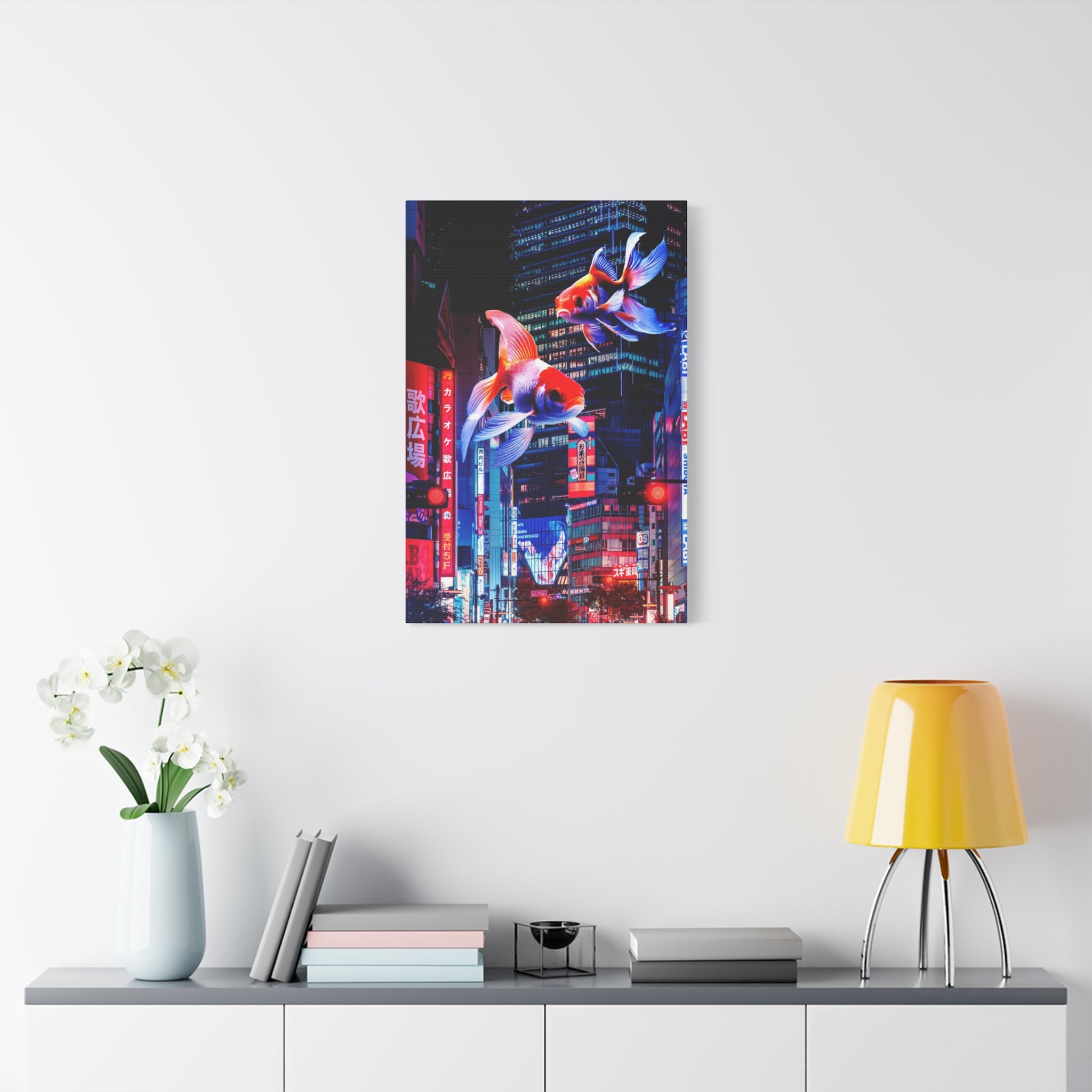 Japanese City Punk FX.2 Canvas Wall Art - Neon Japan Cyberpunk Street
