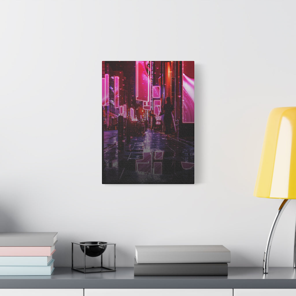Japanese City Punk FX.3 Canvas Wall Art - Cyberpunk Tokyo Street Decor