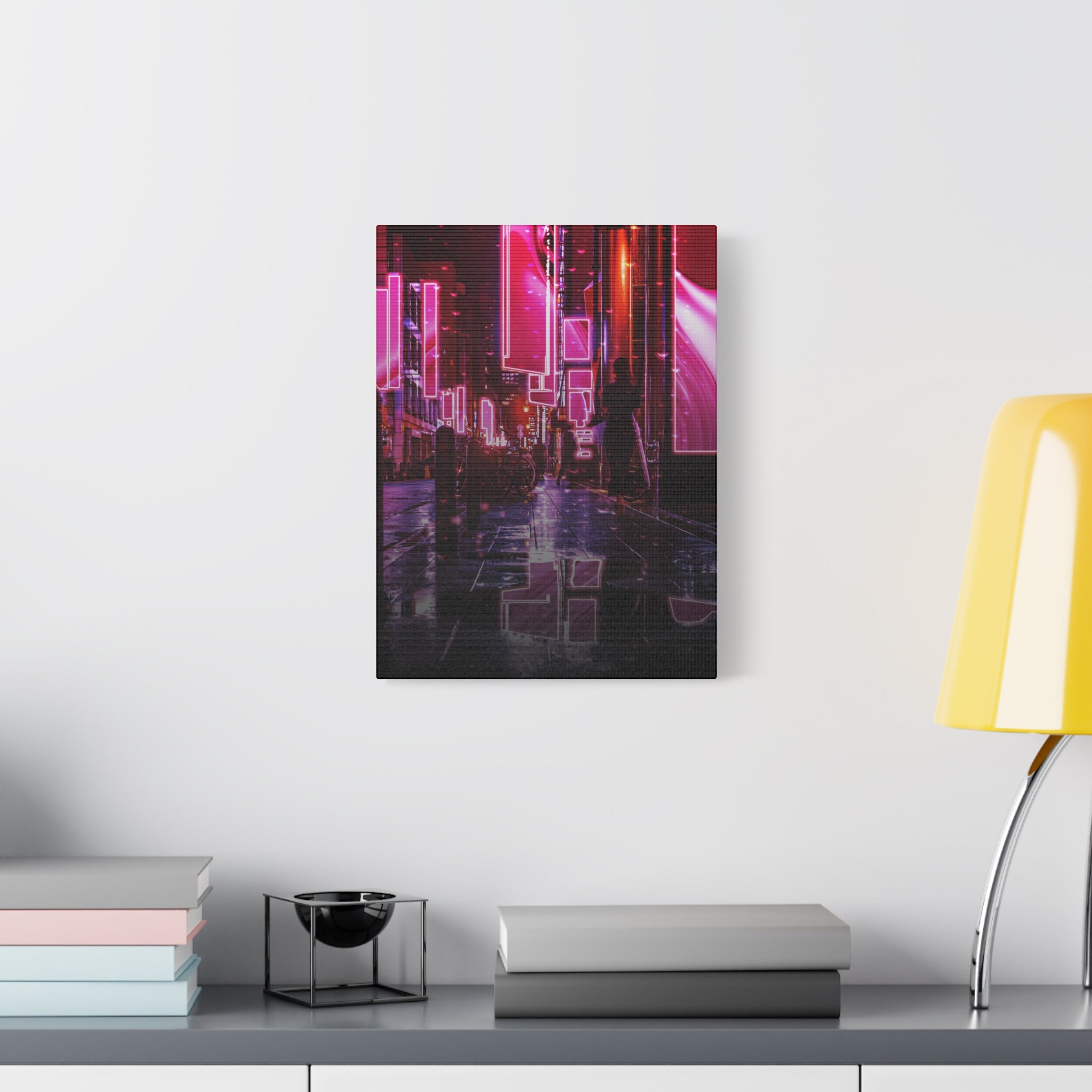 Japanese City Punk FX.3 Canvas Wall Art - Cyberpunk Tokyo Street Decor