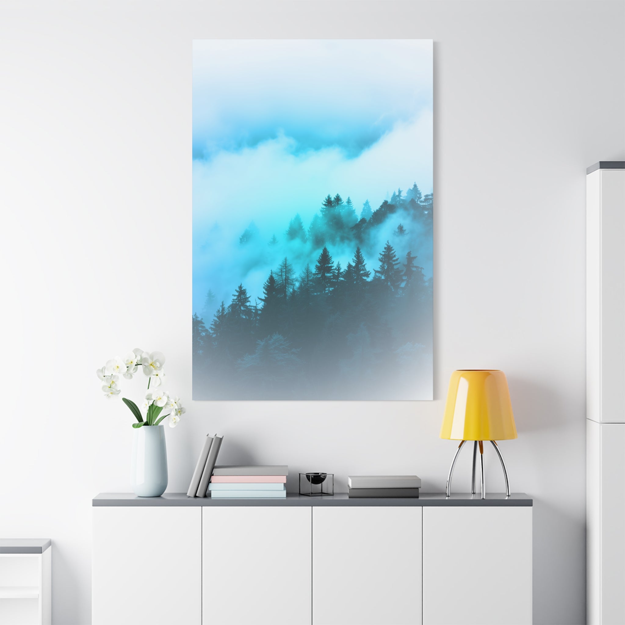 Blue Mountain Fog Canvas Art - Tranquil Blue Ridge Decor