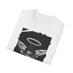 Modern Angel Graphic Tee - Black & White Geometric Wings Shirt