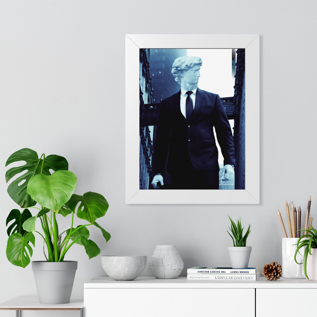 Statue Man Framed Vertical Poster | Premium Matte Art for Home or Office | Perfect Gift for Art Lovers | Modern Design
