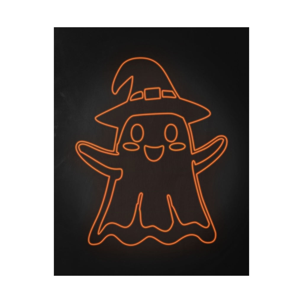 Cute Ghost Halloween Poster Print - Friendly Spooky Art