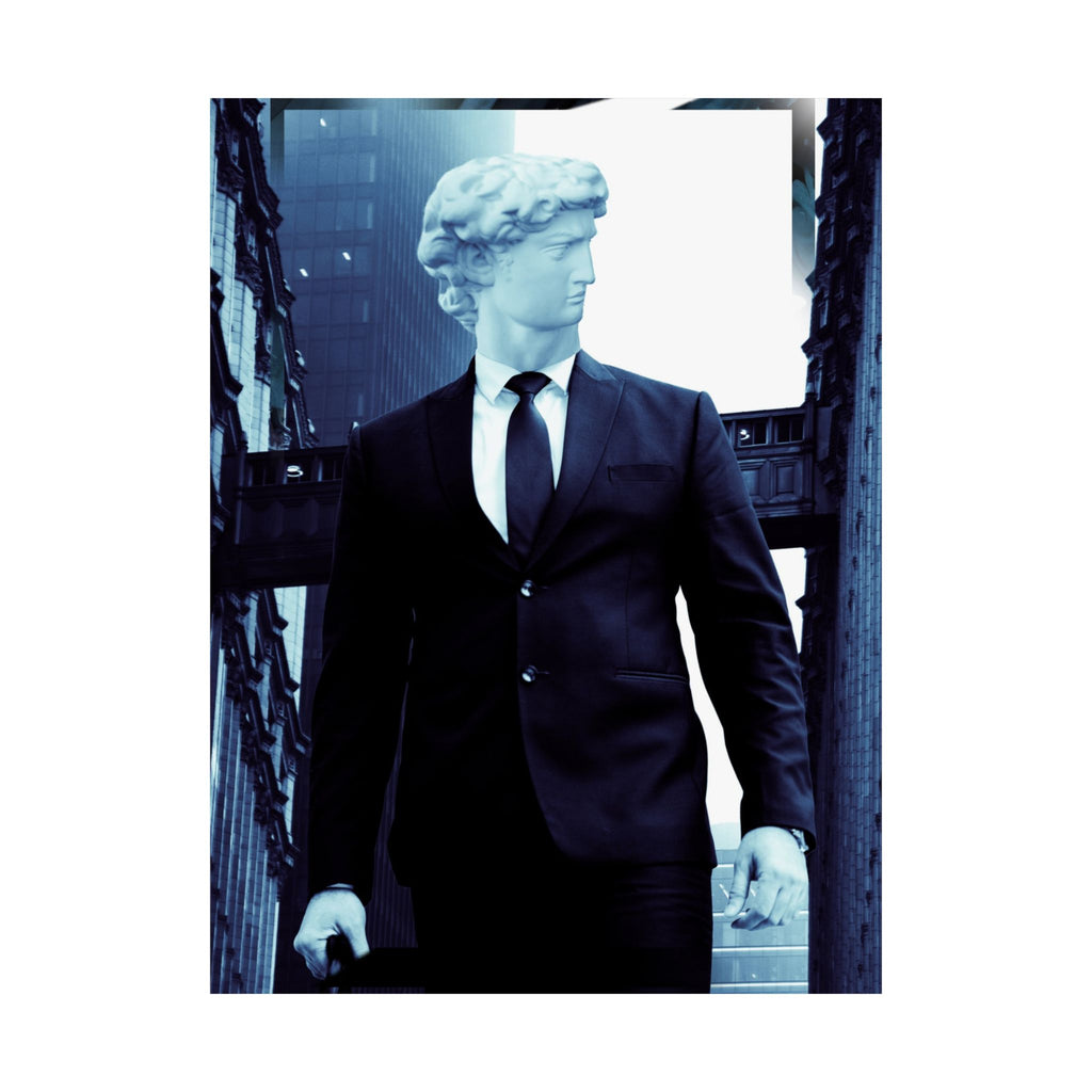 Statue Businessman Stylish Matte Vertical Poster - Modern Art Decor for Home & Office - Premium Quality