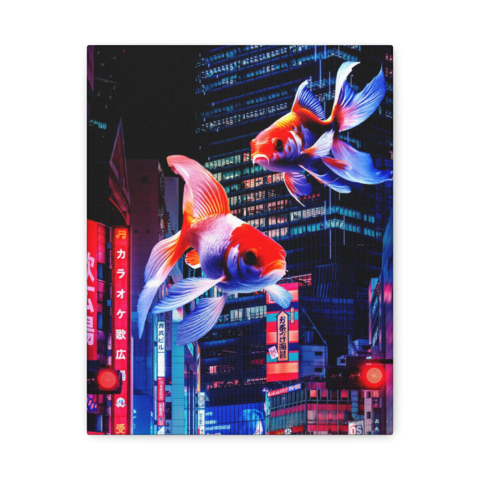 Japanese City Punk FX.2 Canvas Wall Art - Neon Japan Cyberpunk Street