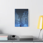 City Lights Canvas Wall Art - Neon Cyberpunk Cityscape Decor