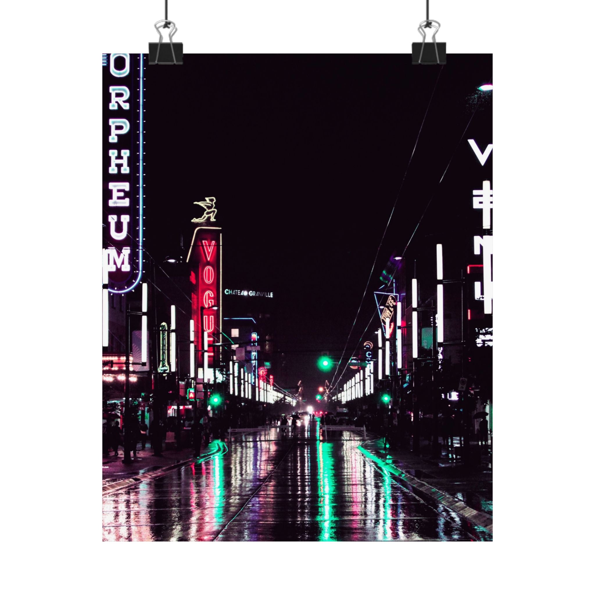 Cyberpunk Slick Street Poster - Neon Alley Art Print