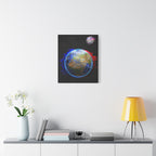 Earth Glitched Canvas Wall Art - Digital Glitch Futuristic World