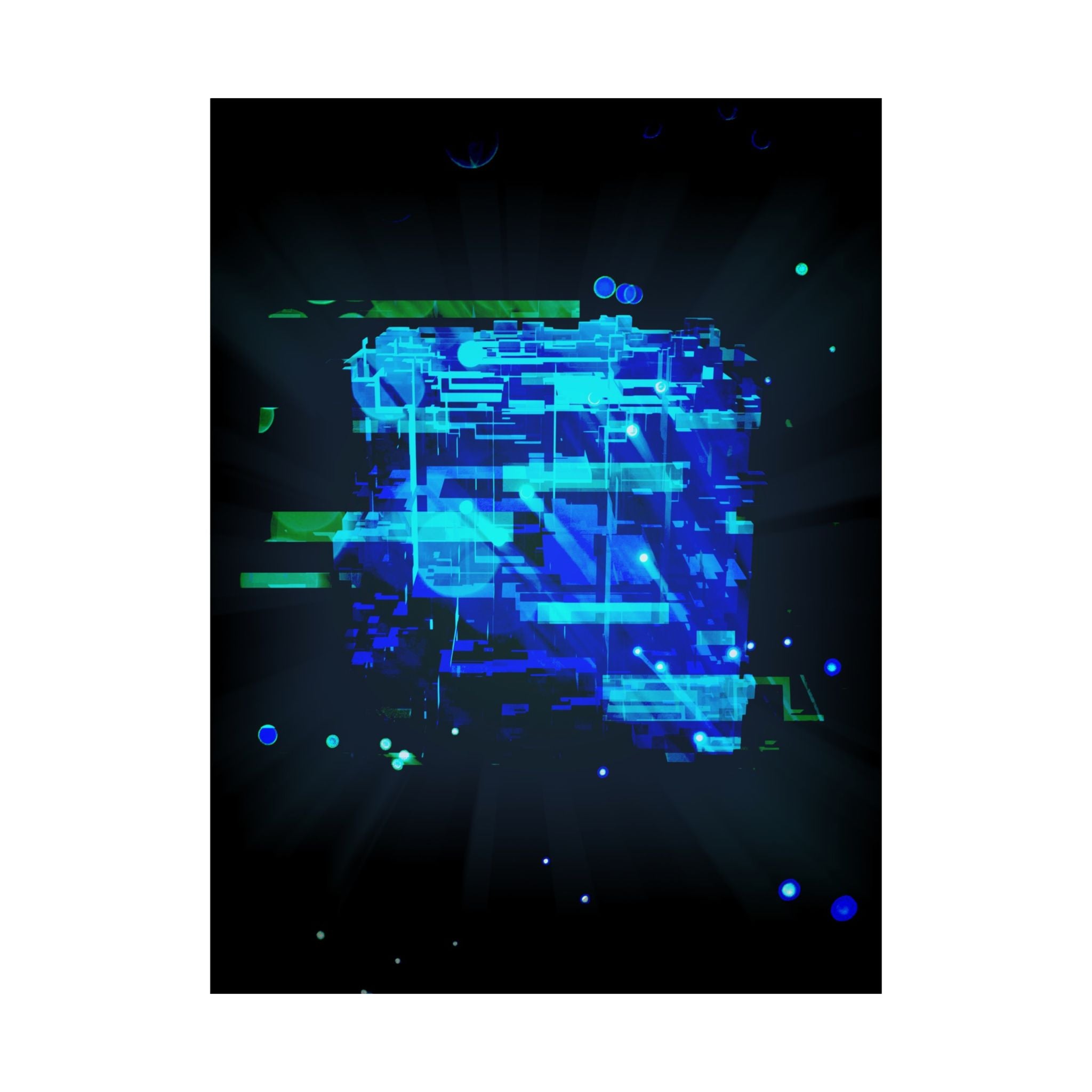 Vibrant Data Cube Matte Vertical Poster - Stunning Digital Art for Home Decor