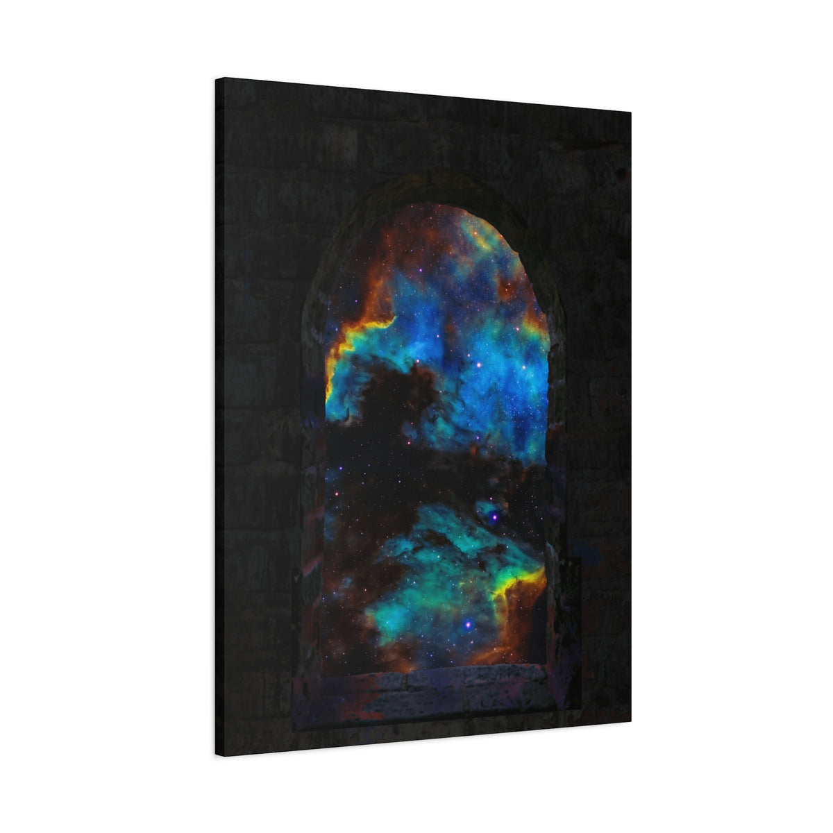 Stellar Castle Window Canvas Wall Art - Galaxy Cosmos Decor