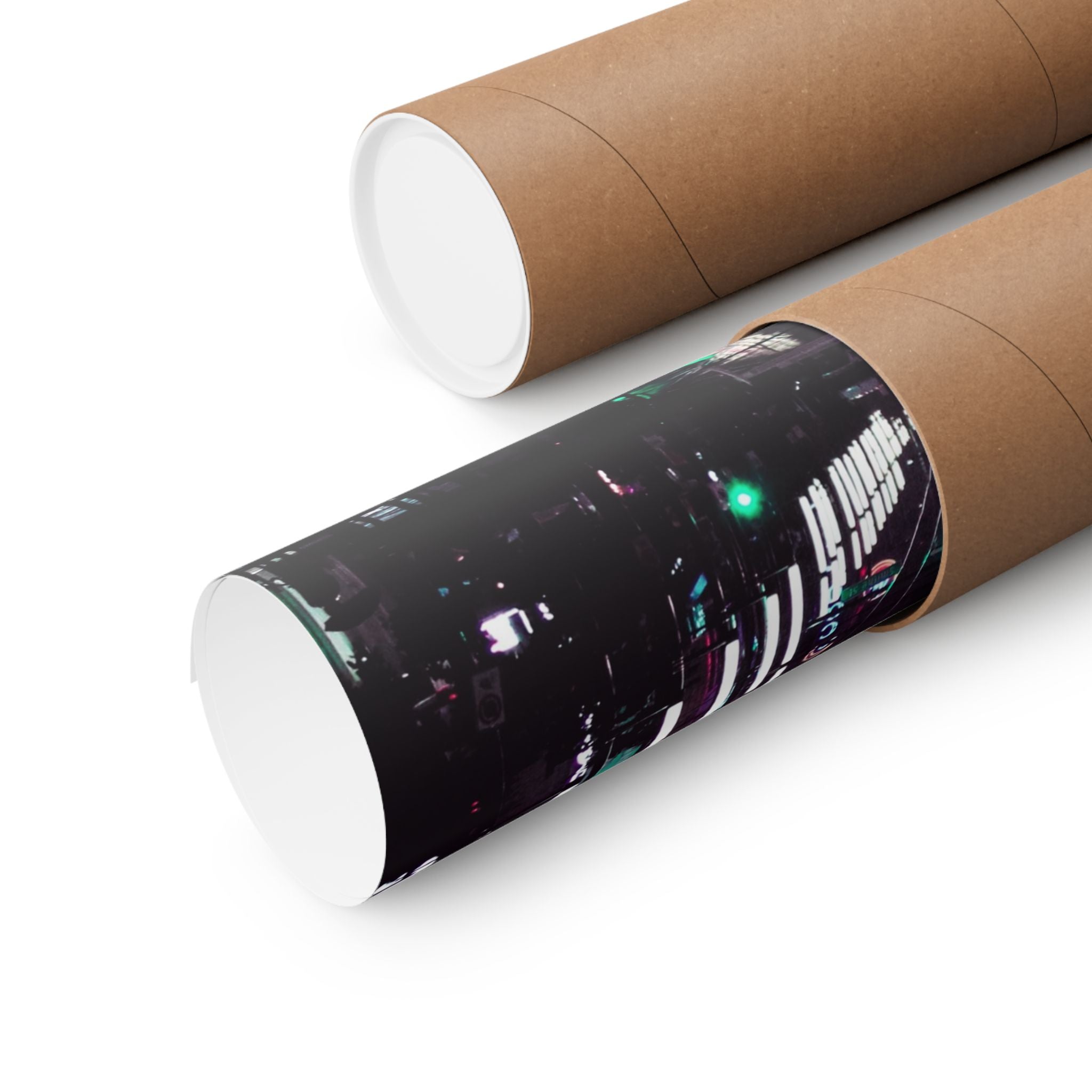 Cyberpunk Slick Street Poster - Neon Alley Art Print