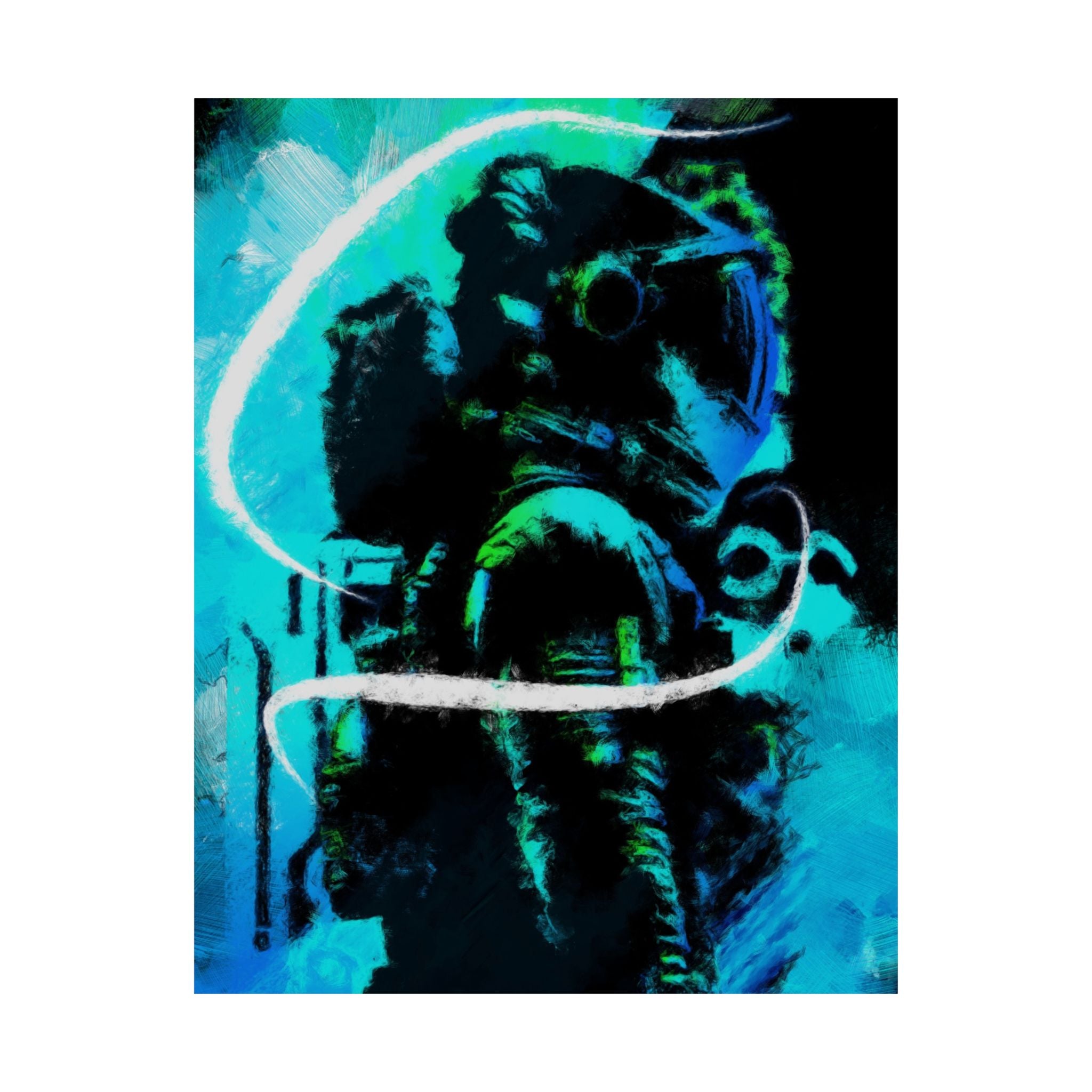 Grunge Space Man Poster - Splatter Astronaut Art Print