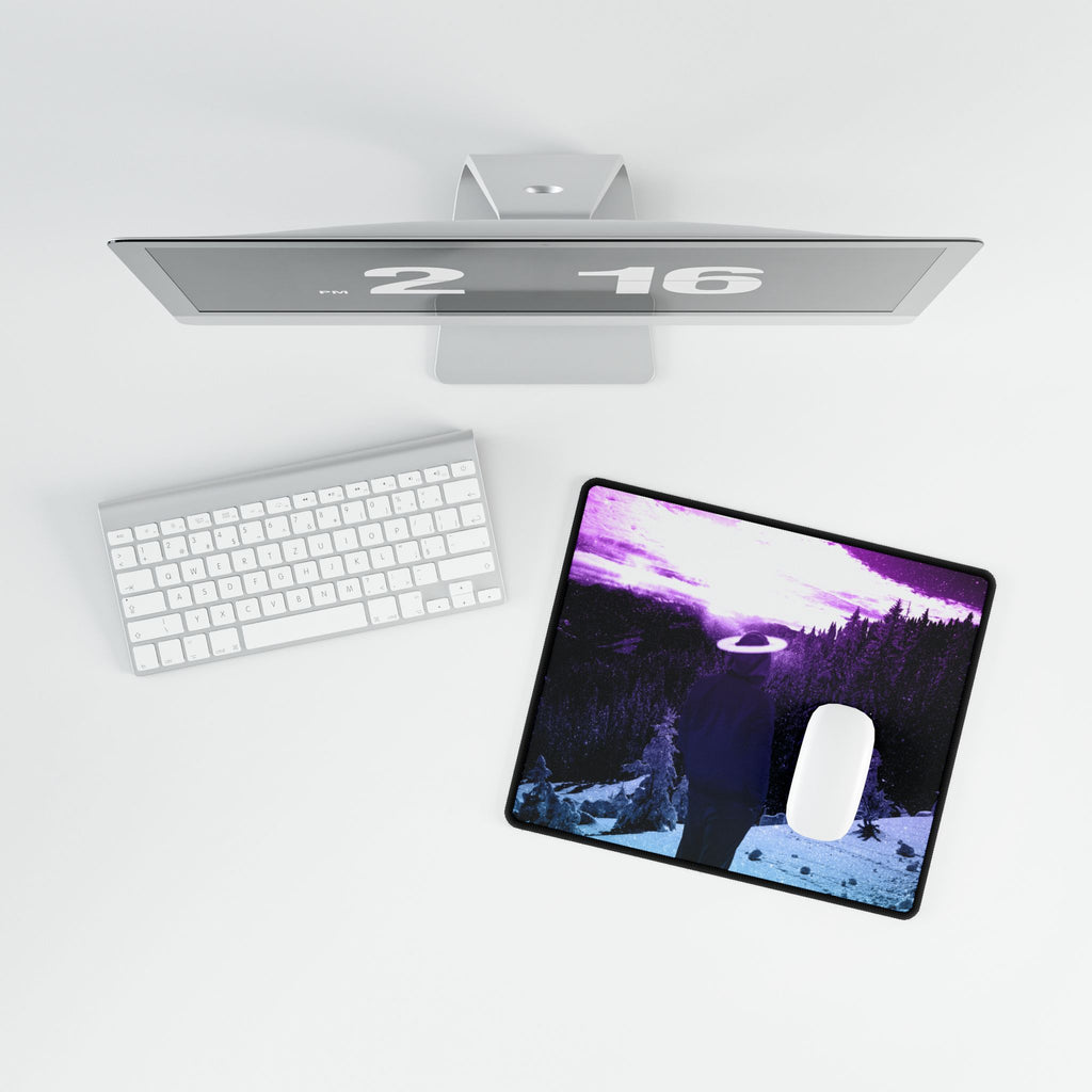 Winter Aurora Light Frozen Night Arctic Sky Desk Mat Mousepad