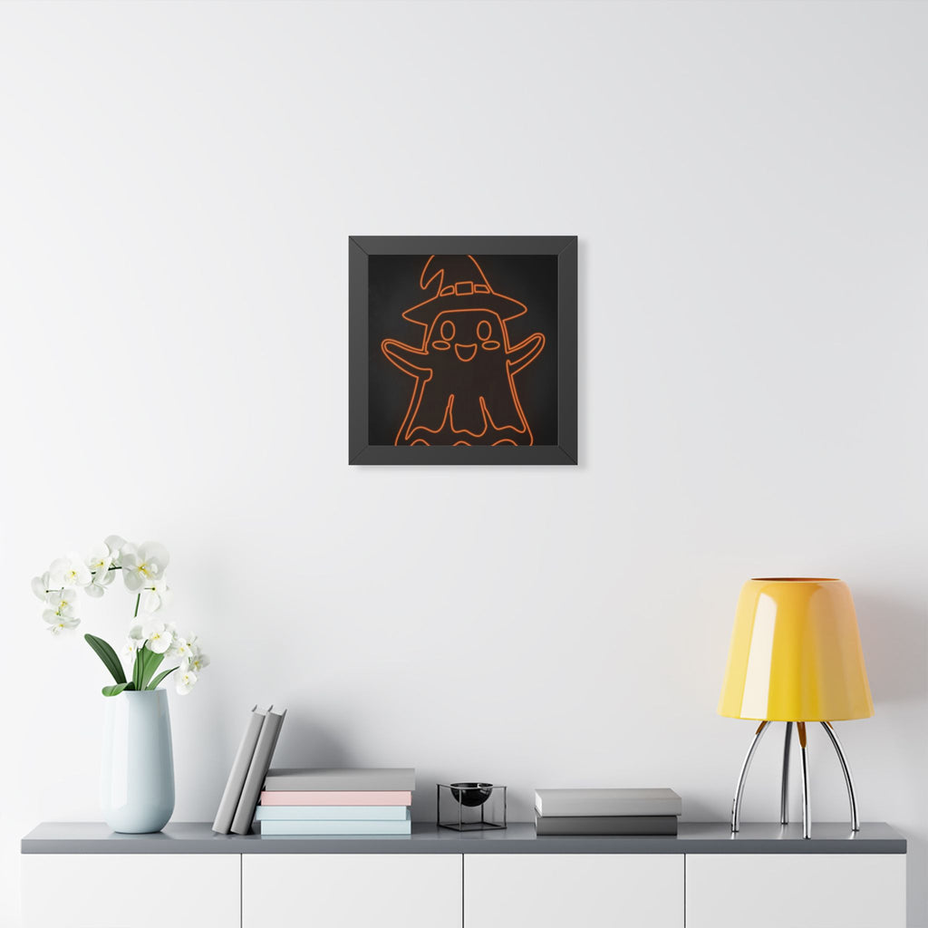 Cute Ghost Framed Poster - Halloween Kids Room Wall Art