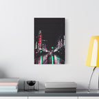 Cyberpunk Slick Street Canvas Wall Art - Neon Alley Decor