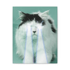 Laser Cat Canvas Wall Art - Funny Sci-Fi Space Feline Decor