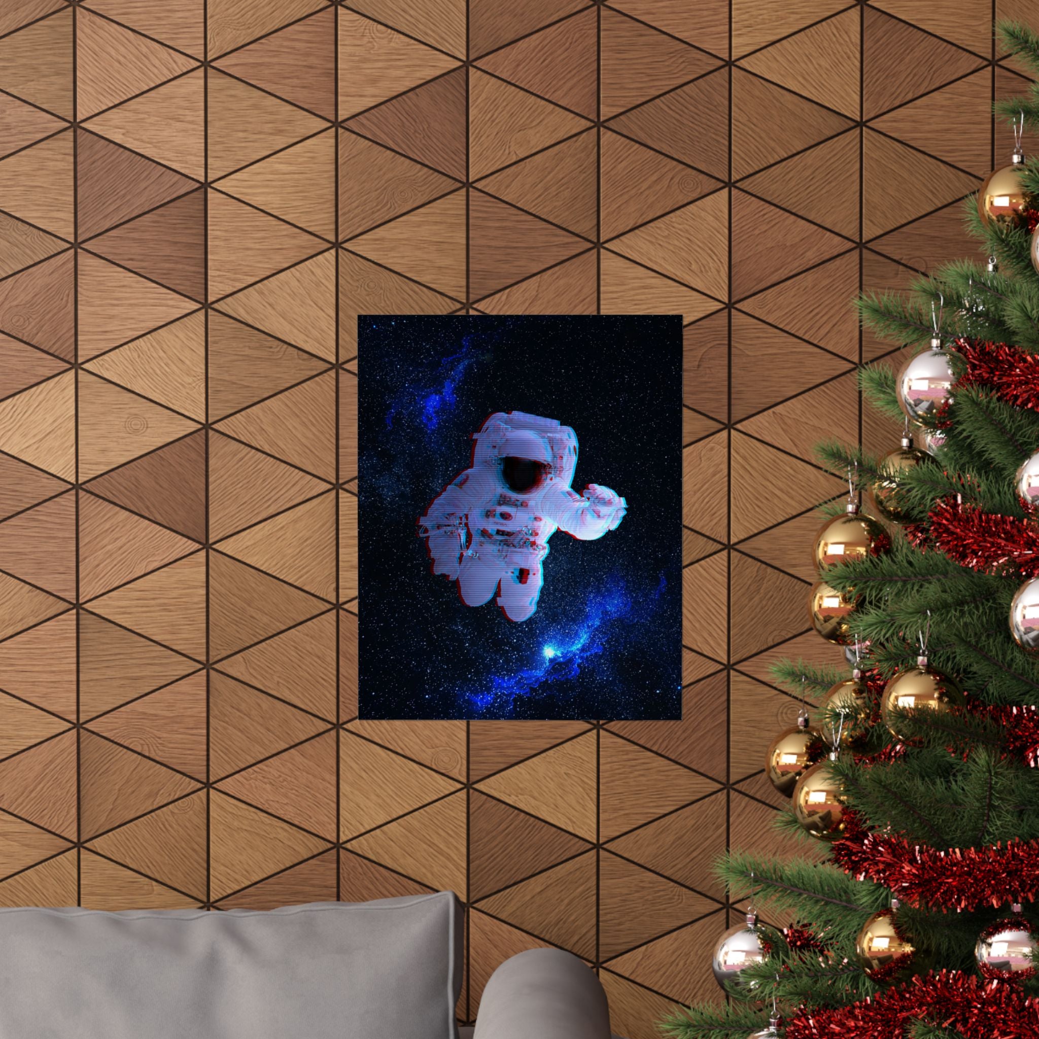 Scanline Spaceman Poster - Retro CRT Astronaut Art Print