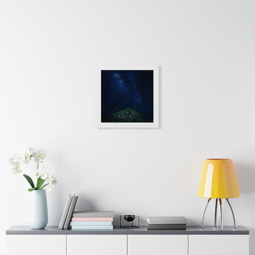 The Great Fairy Tree Framed Vertical Poster - Enchanting Night Sky Art for Home Decor - Perfect Gift for Nature Lovers