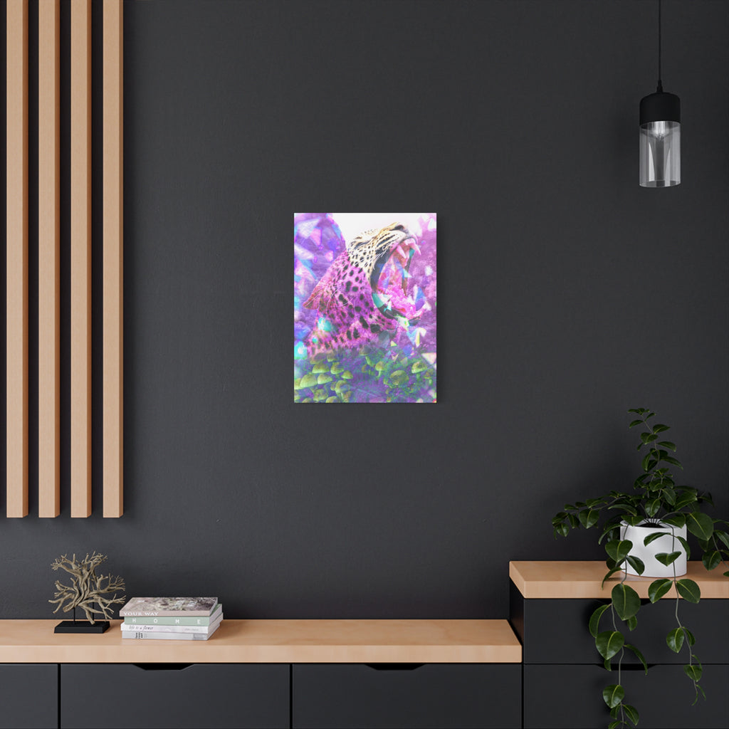 Vibrant Roaring Leopard Matte Canvas Wall Art