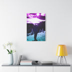 Winter Aurora Light Snowy Forest Canvas Art | Northern Lights Arctic Landscape Wall Decor