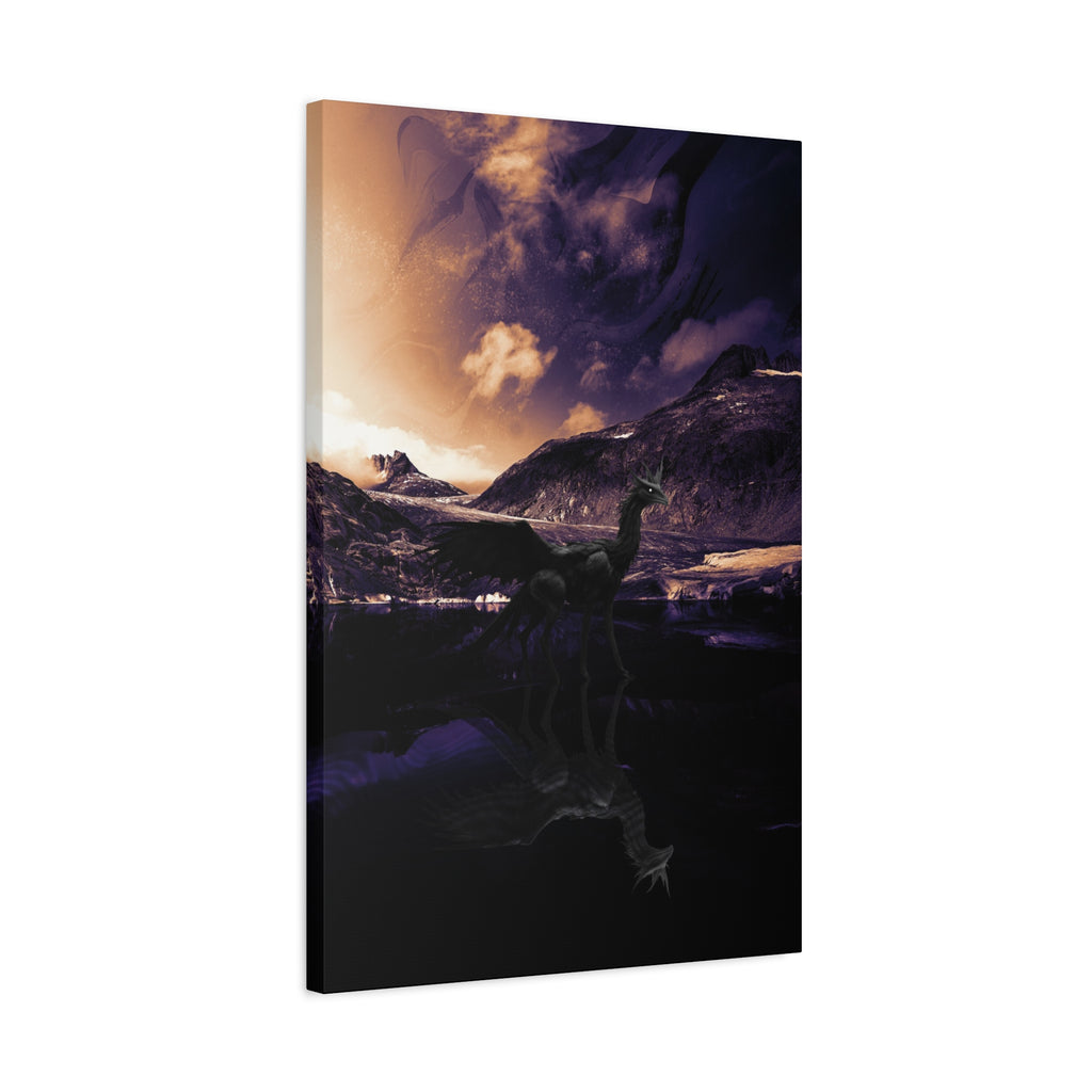 Baby Winged Dragon Canvas Wall Art - Fantasy Creature Decor