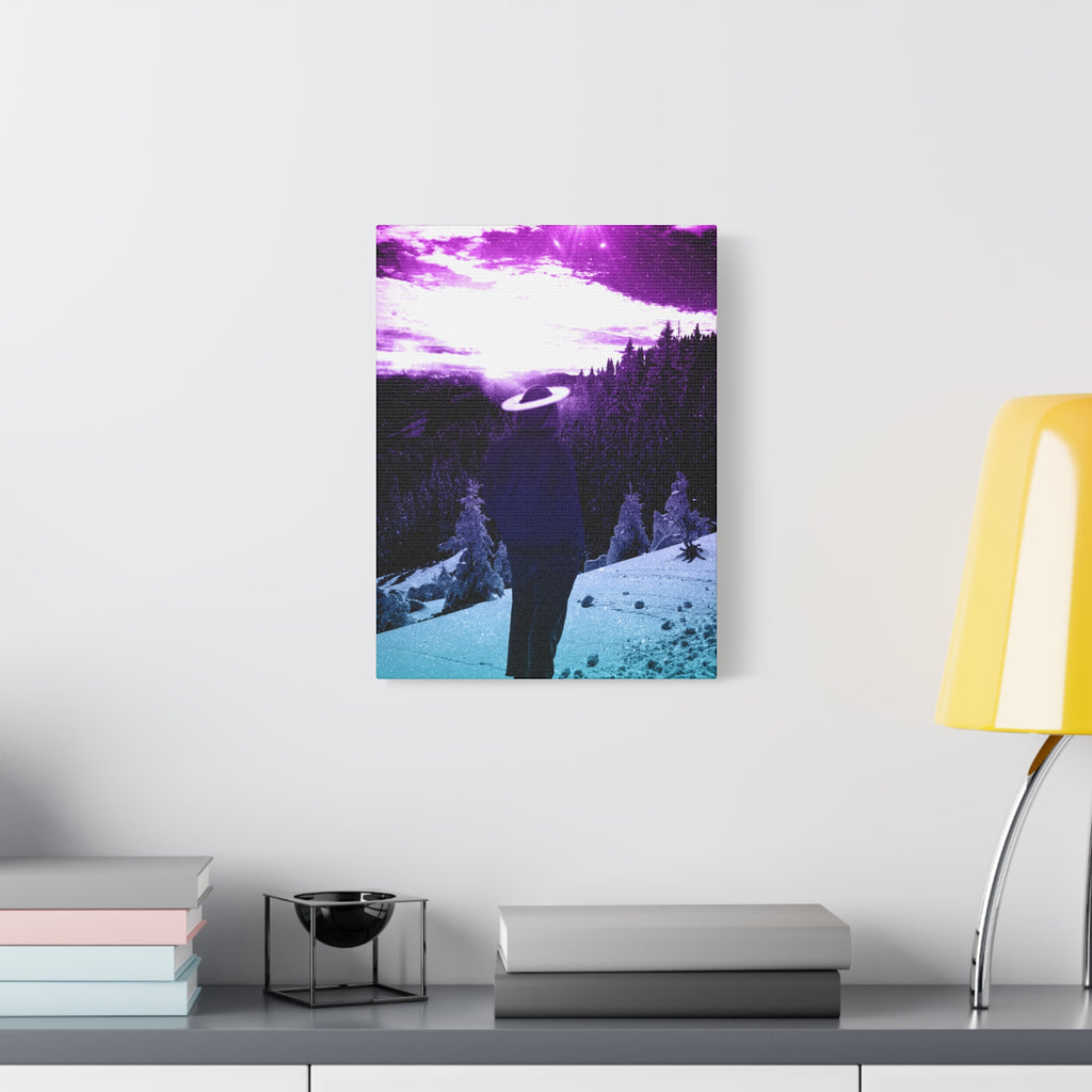 Winter Aurora Light Snowy Forest Canvas Art | Northern Lights Arctic Landscape Wall Decor