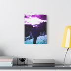 Winter Aurora Light Snowy Forest Canvas Art | Northern Lights Arctic Landscape Wall Decor