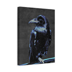 Blue Crow Canvas Wall Art - Surreal Raven Bird Decor