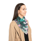 Mint Drip Scarf - Psychedelic Abstract Art Shawl
