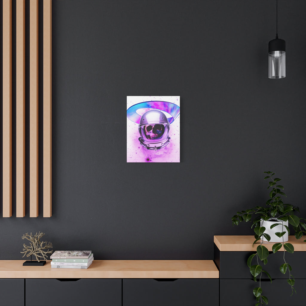 Astronaut Skeleton Skull Canvas Wall Art - Dark Space Skull Decor