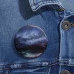 Space Landscape Pin - Cosmic Nature Art Button