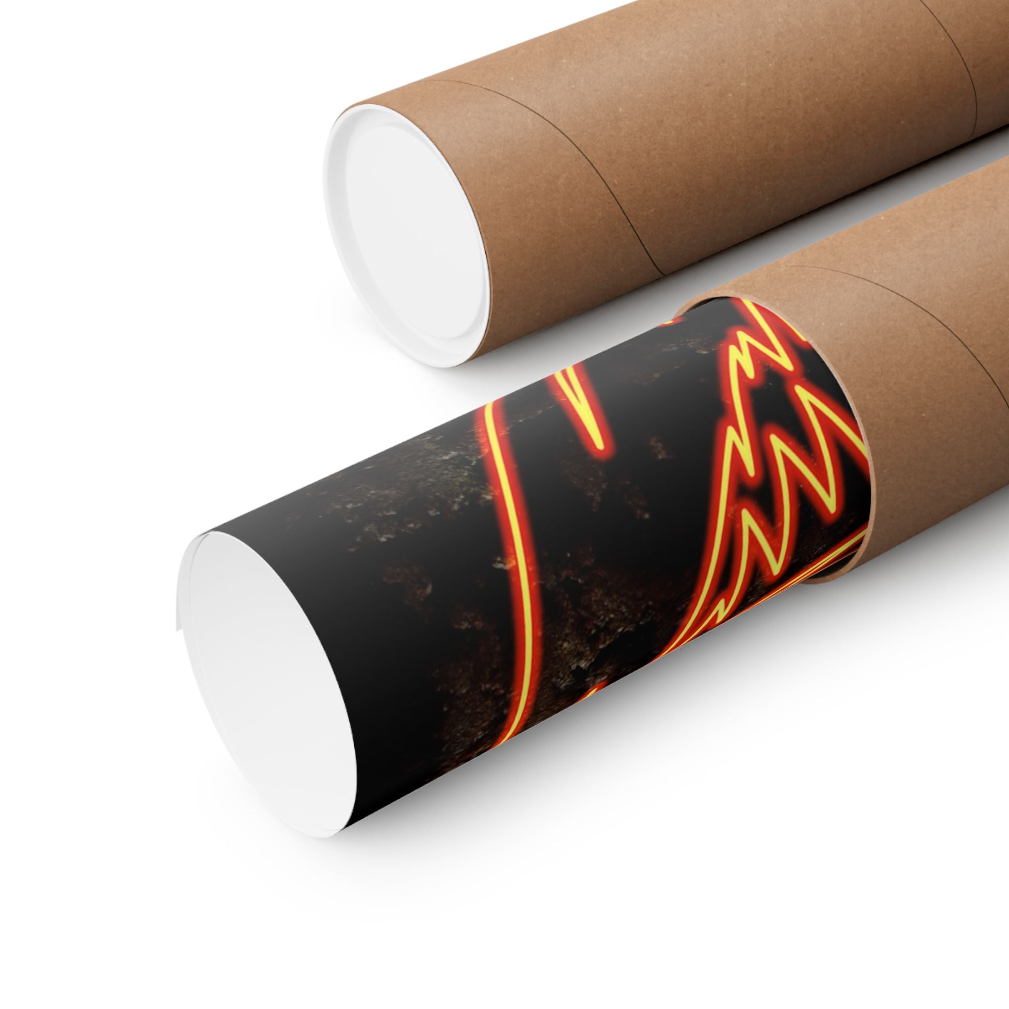 Neon Pumpkin Poster - Spooky Halloween Orange & Black Art Print