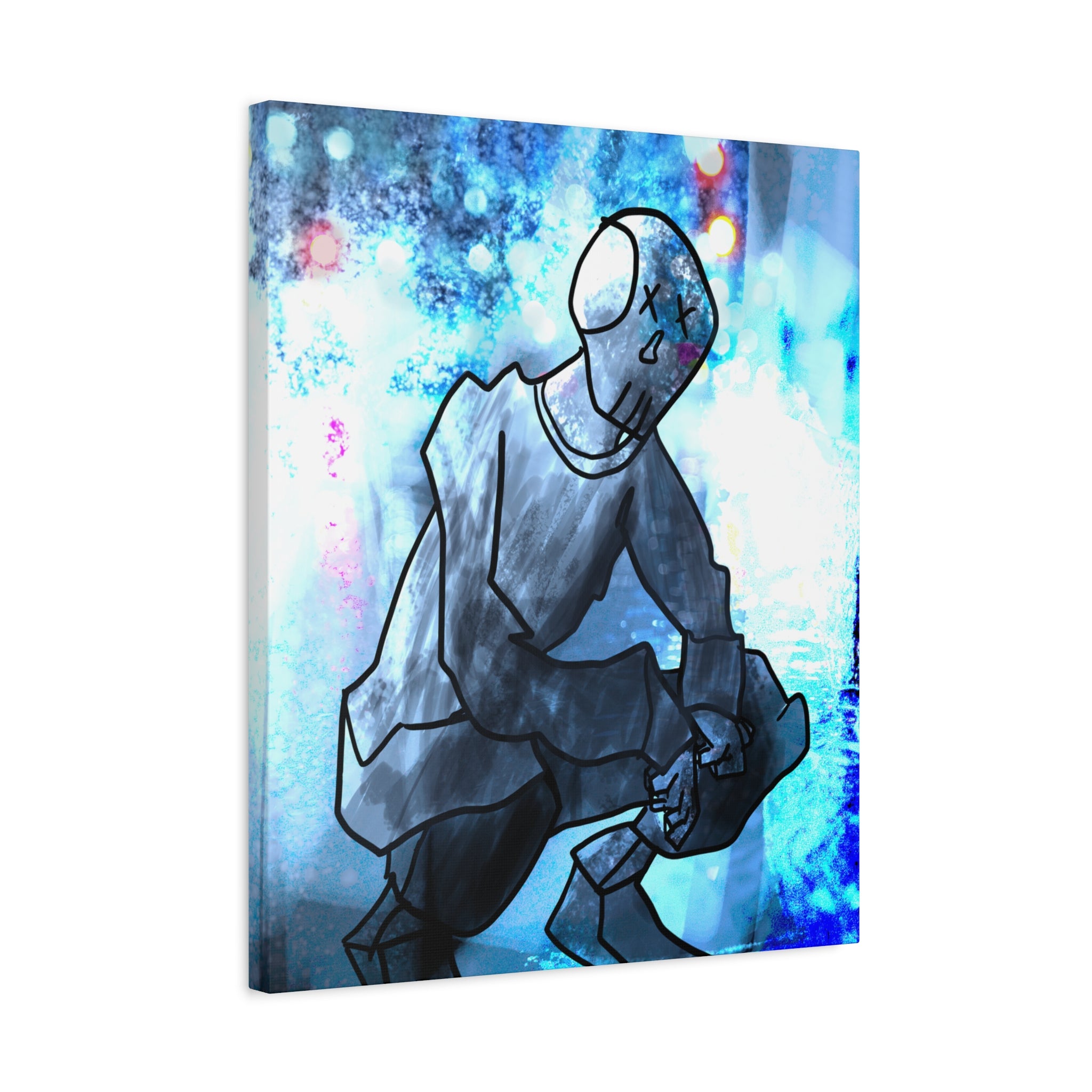 Robot Man Canvas Wall Art - Cyberpunk Android Dystopian Decor