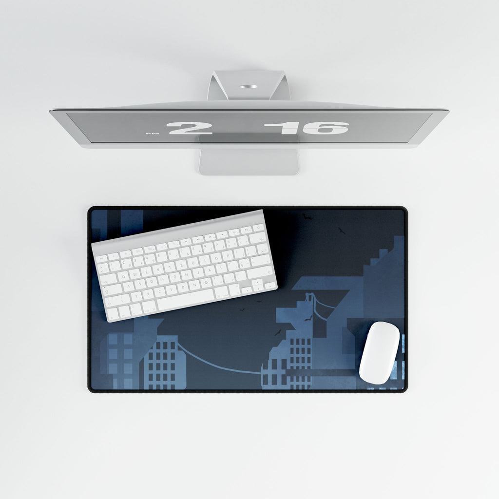 Vibrant City Lights Nightscape Gaming Desk Mat