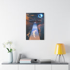 Space Lizards Canvas Wall Art - Lizard Being Abducted Ufo Decor