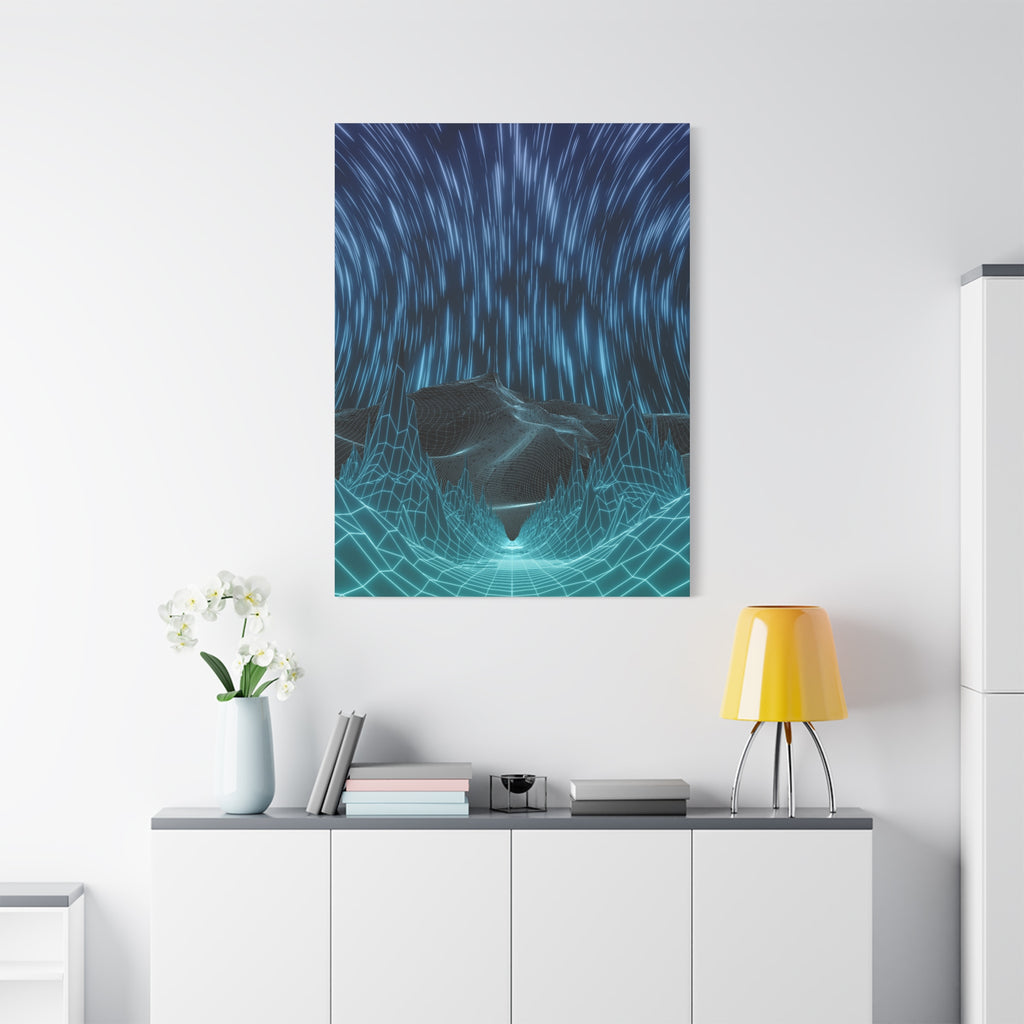 Cyber Wave Escape Canvas Print - Retro Futurism Vaporwave Decor