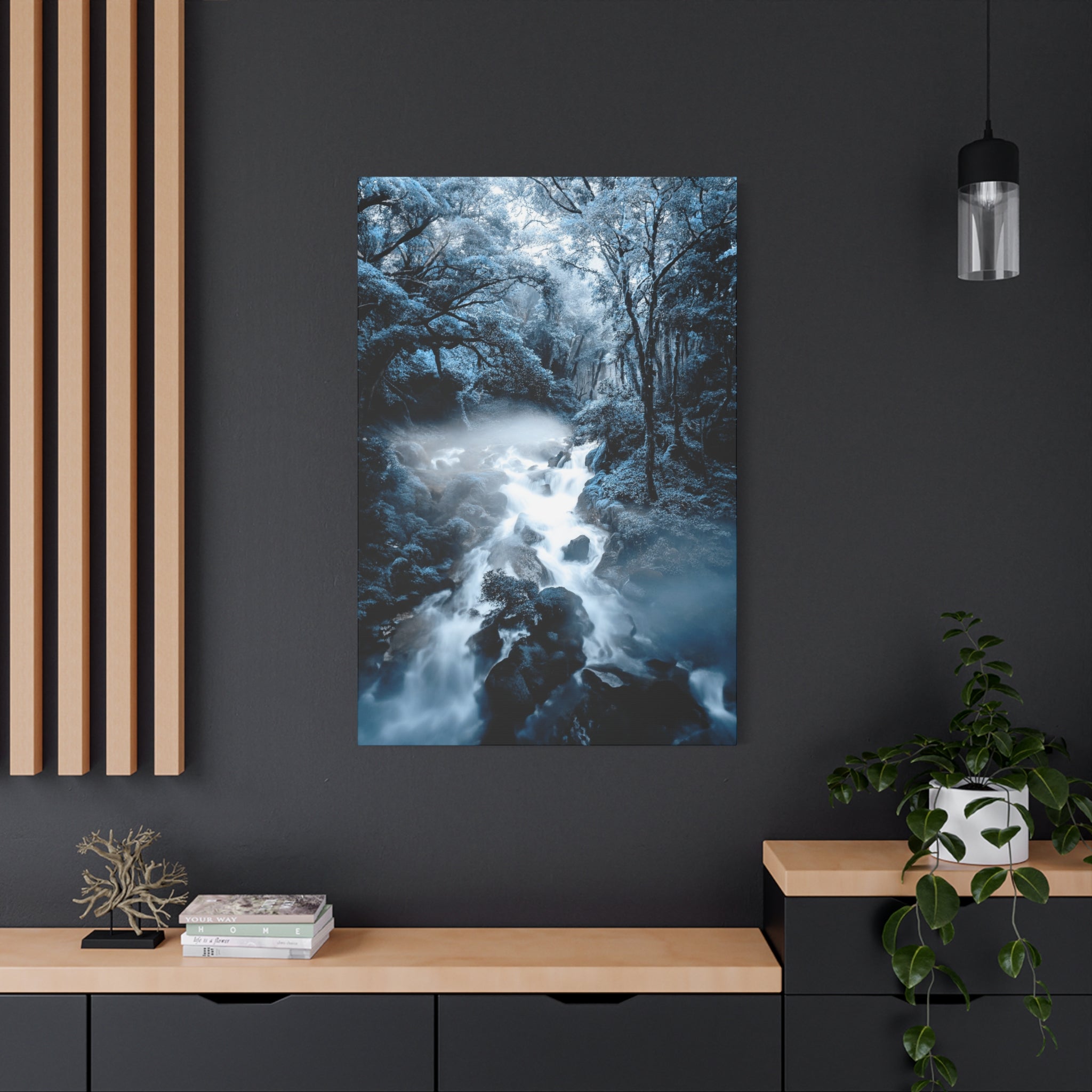 Frozen Forest Canvas Wall Art - Winter Wonderland Nature Decor