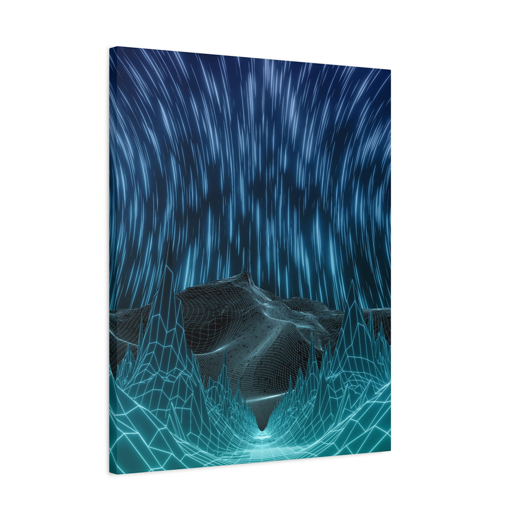 Cyber Wave Escape Canvas Art - Futuristic Neon Synthwave Decor