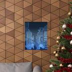 City Lights Abandoned City Poster - Cyberpunk Dystopian Art