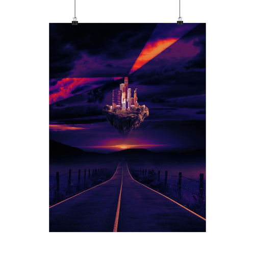 Abandoned Desert City Poster - Dystopian Sci-Fi Art Print