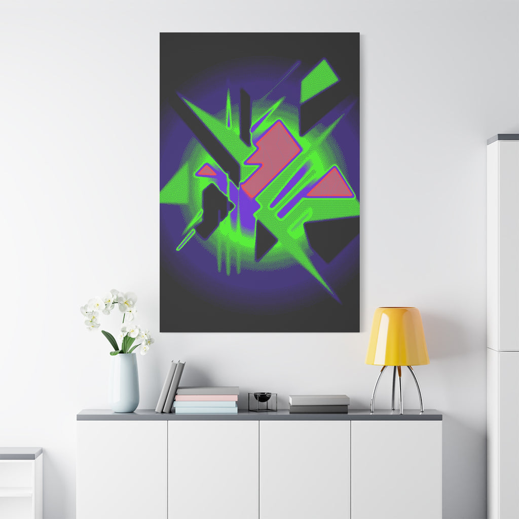 90s Paranoia Canvas Wall Art - Grunge Glitch Trippy Decor