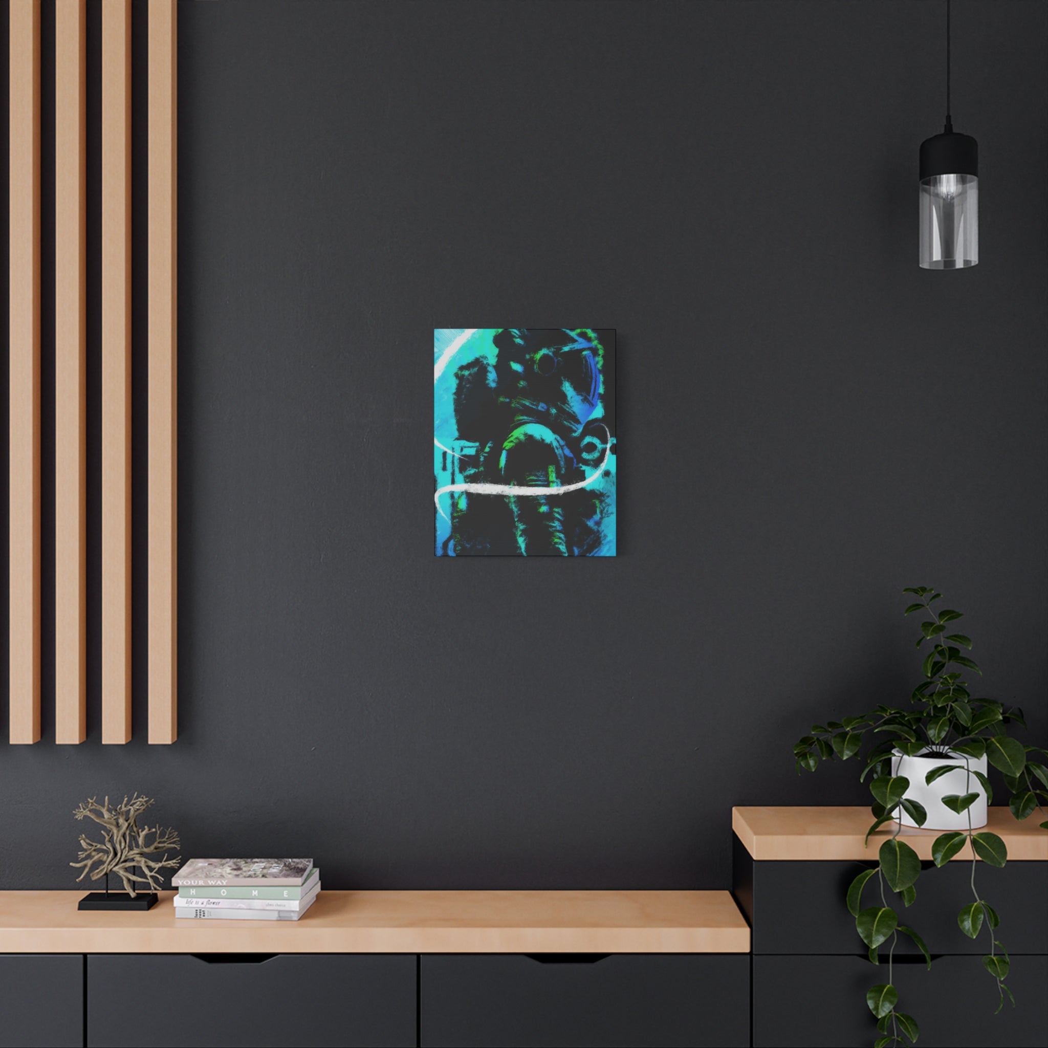 Grunge Space Man Canvas Art - Urban Graffiti Astronaut Decor