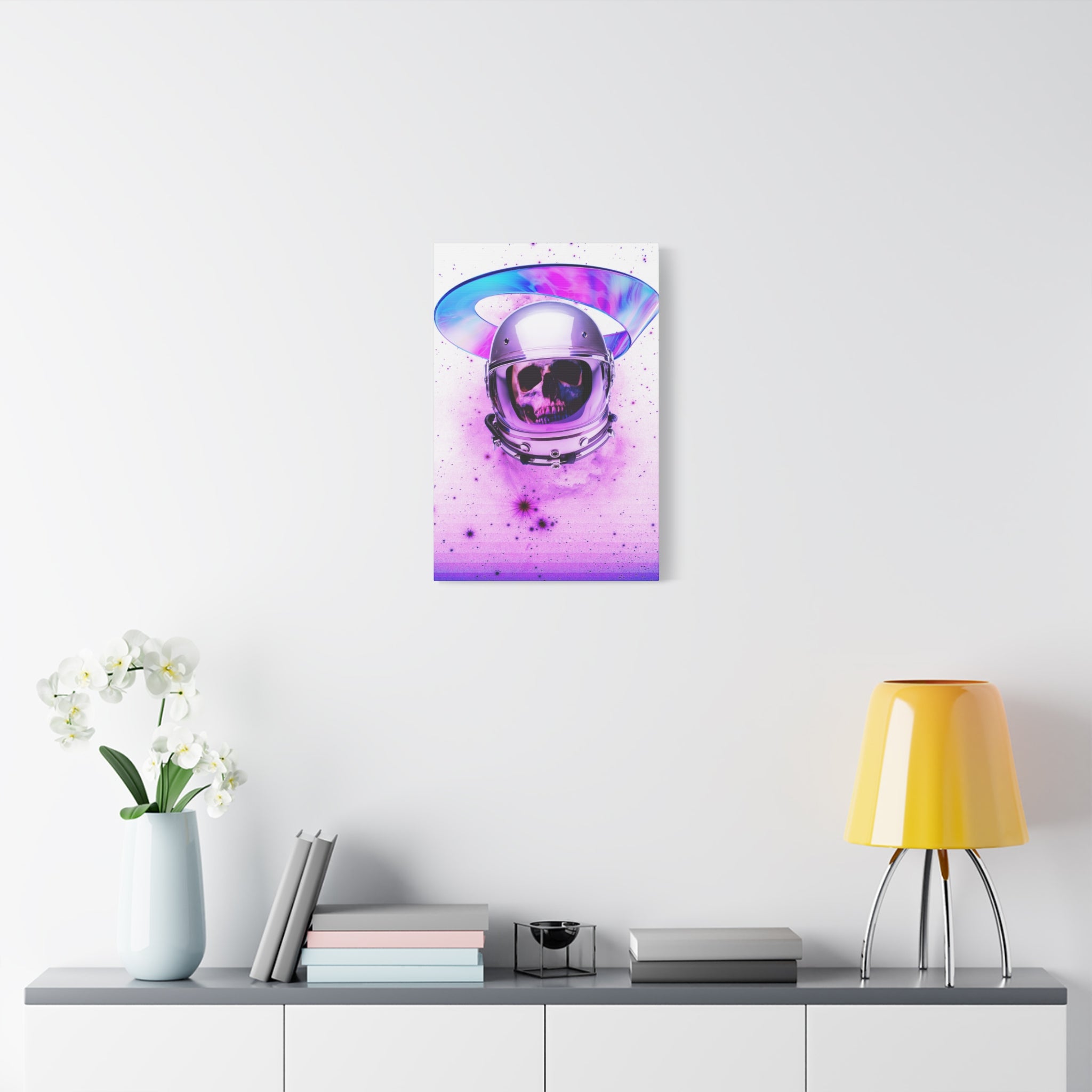 Astronaut Skeleton Skull Canvas Wall Art - Dark Space Skull Decor