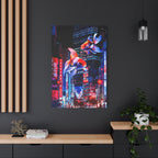 Japanese City Punk FX.2 Canvas Wall Art - Neon Japan Cyberpunk Street