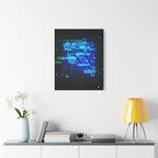 The Data Cube Sci-Fi Cyberpunk Canvas Art | Abstract Tech Futuristic Digital Wall Decor