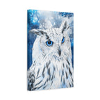 Frost Owl Canvas Wall Art - Winter Animal Fantasy Nature Decor