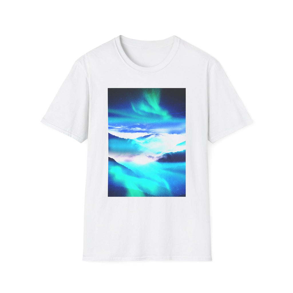 Starry Mountain Sky Graphic Tee - Aurora Borealis Shirt