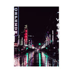 Cyberpunk Slick Street Poster - Neon Alley Art Print